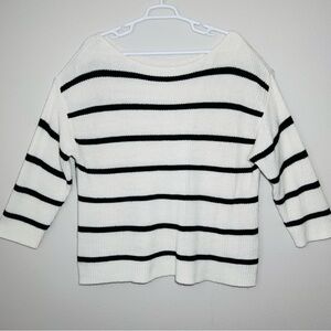 SHEIN Curve Striped Asymmetrical Neckline Batwing Sleeve Women’s Sweater 2XL